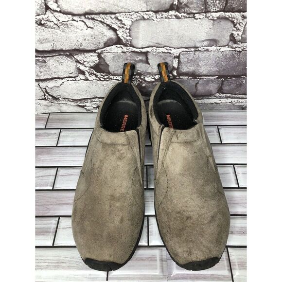 Merrell Jungle Moc Hiking Loafers Beige Leather Slip On Shoes Men Sz 8.5M US - Picture 3 of 14
